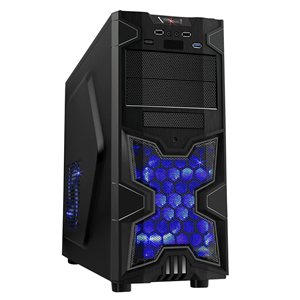 CiT Xecutioner Mesh Gaming Case Black/Blue Interior (No PSU) (852)